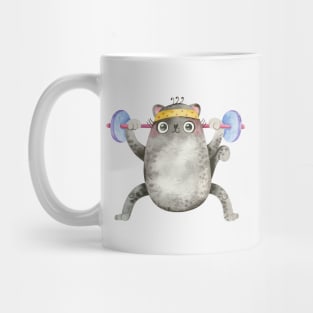 Cute Dumbell Cat Mug